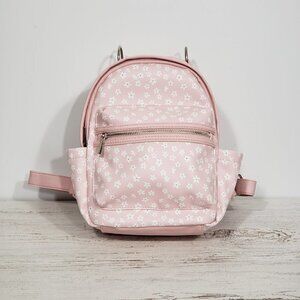 Pink Floral  Faux Leather Mini Backpack  Excellent condition